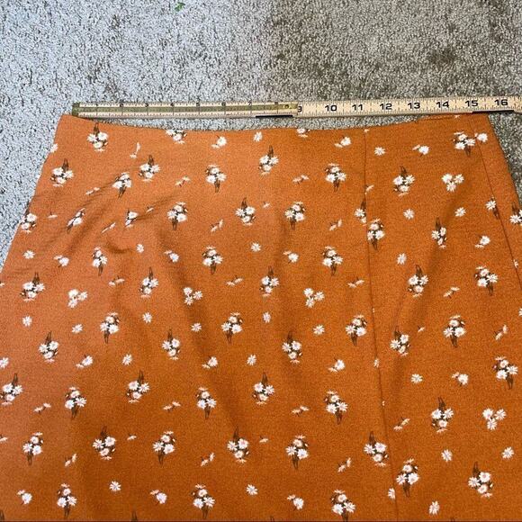 Aeropostale skirt mustard yellow and white floral pattern light weight SZ L - Picture 6 of 7